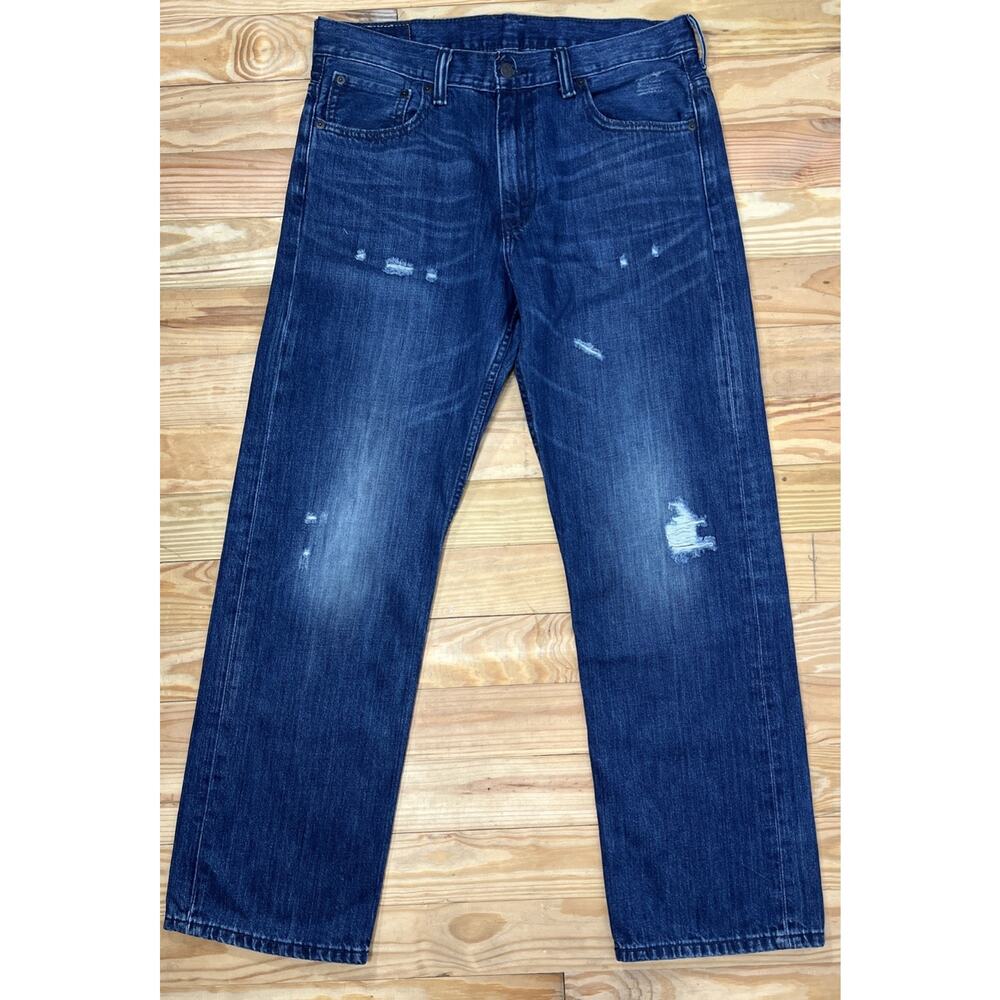 Levis Jeans Mens 33x32 (Fits 33x31) Blue 569 Loose Straight American Dark Denim